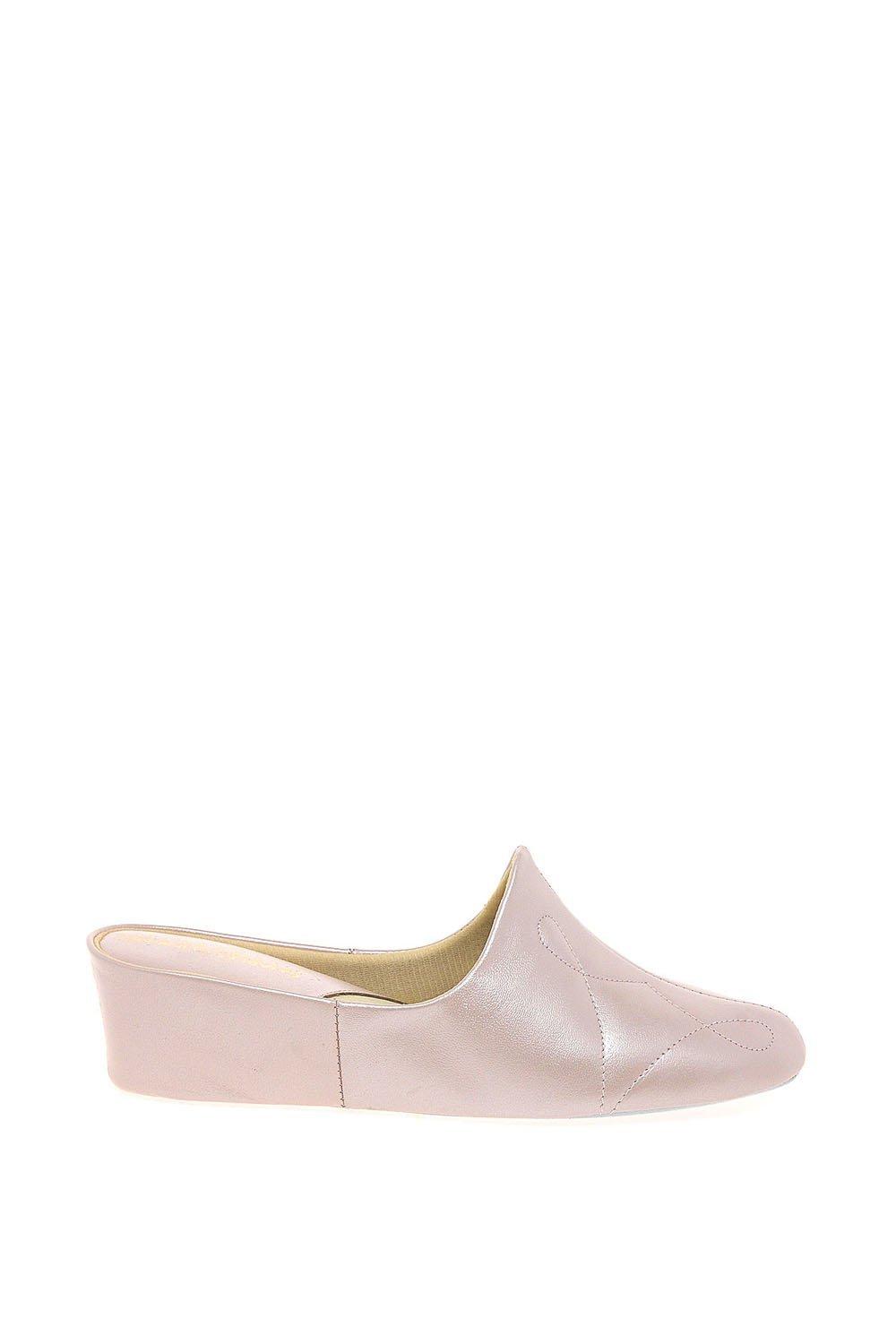 Charles Clinkard Women's 'Dulcie II' Leather Slippers|Size: 4|pale pink
